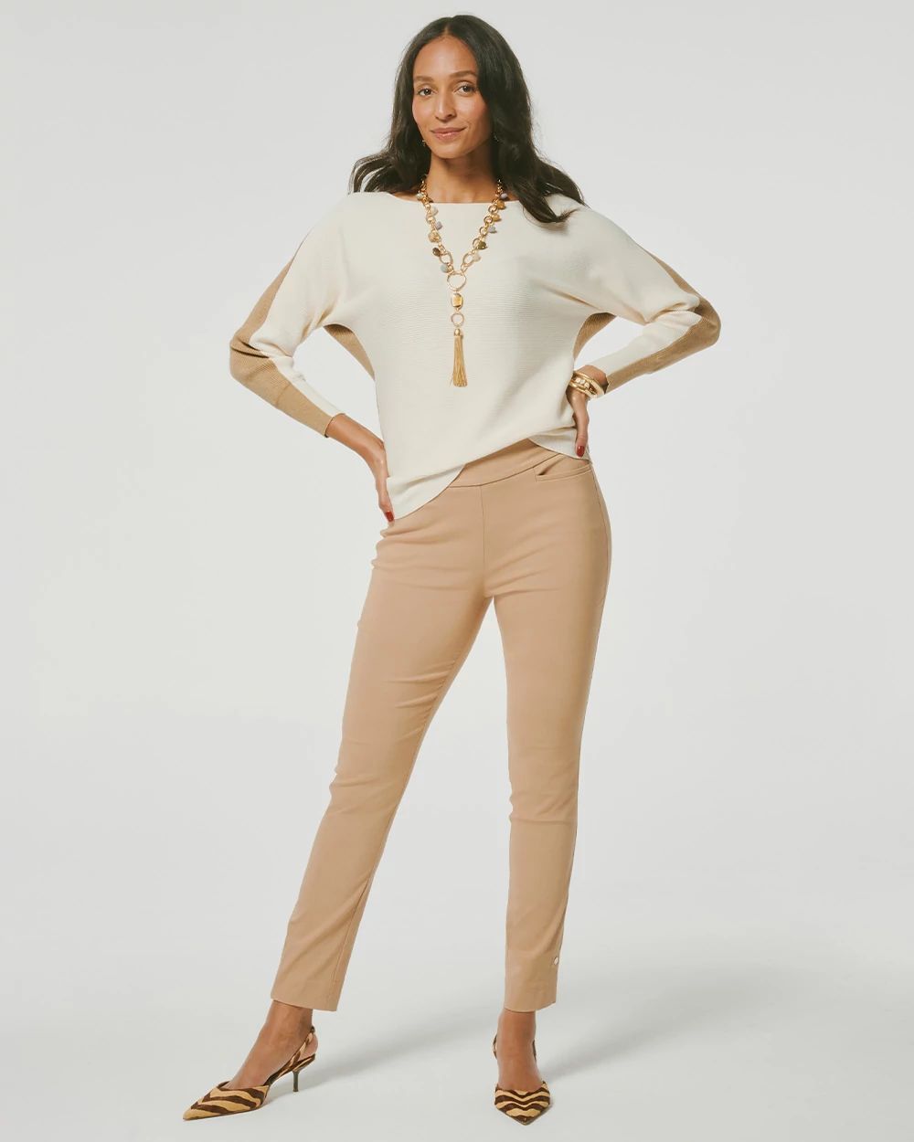 Brigitte™ Slim Button Hem Pants