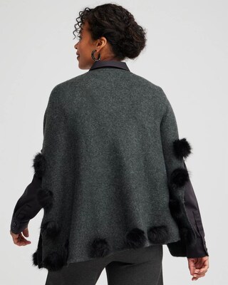 Gray Pom Pom Poncho