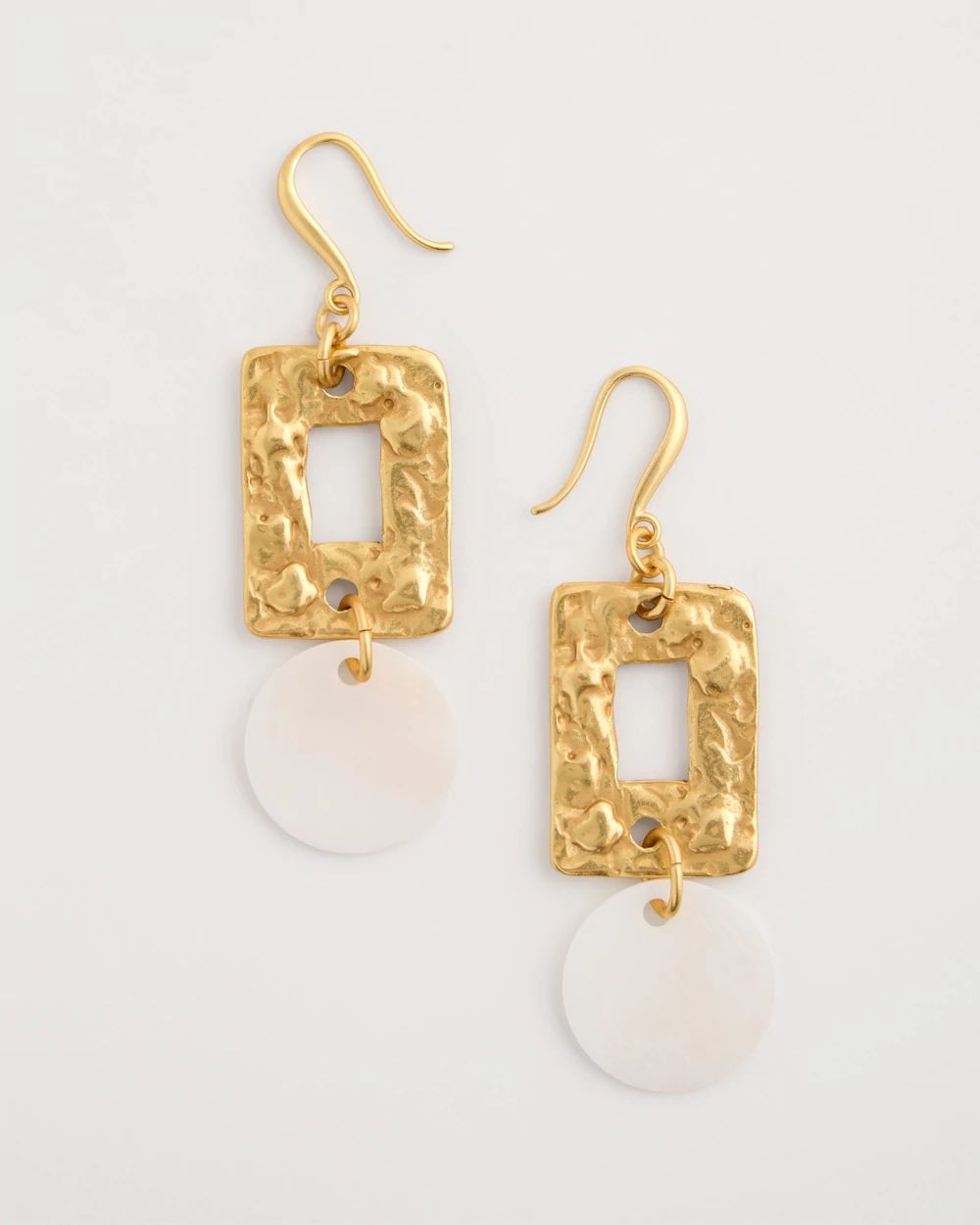 Pearl Hammered Drop Earrings
