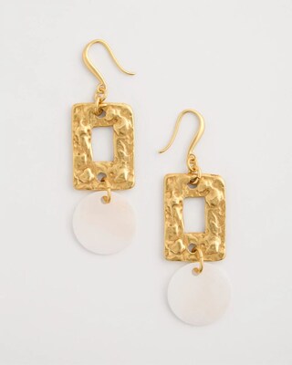 Pearl Hammered Drop Earrings