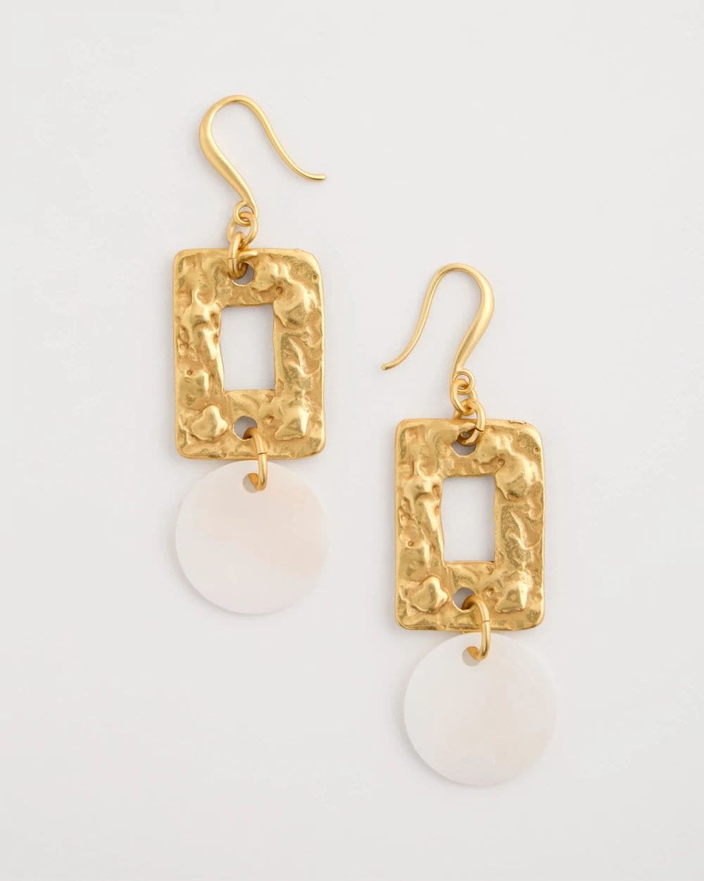 Pearl Hammered Drop Earrings