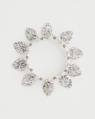 Silver-Tone Leaf Charm Bracelet click to view larger image.