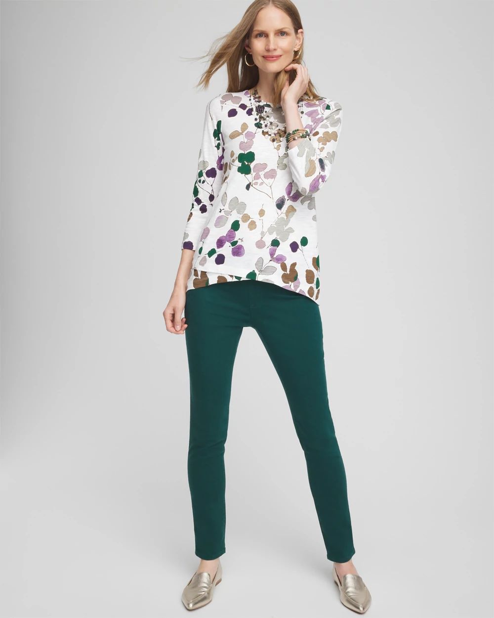 Denim Pull-On Ankle Jeggings click to view larger image.