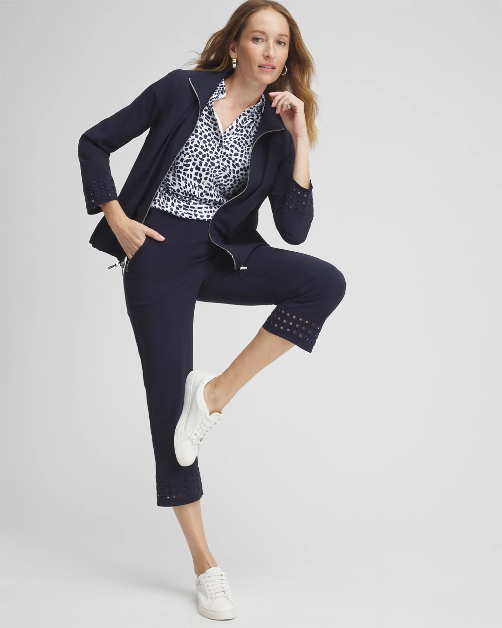 Zenergy® UPF Embroidered Eyelet Crops