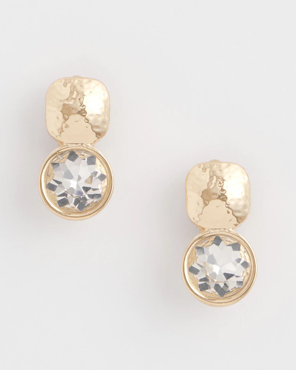 No Droop™ Gold Tone Crystal Clip-On Earrings