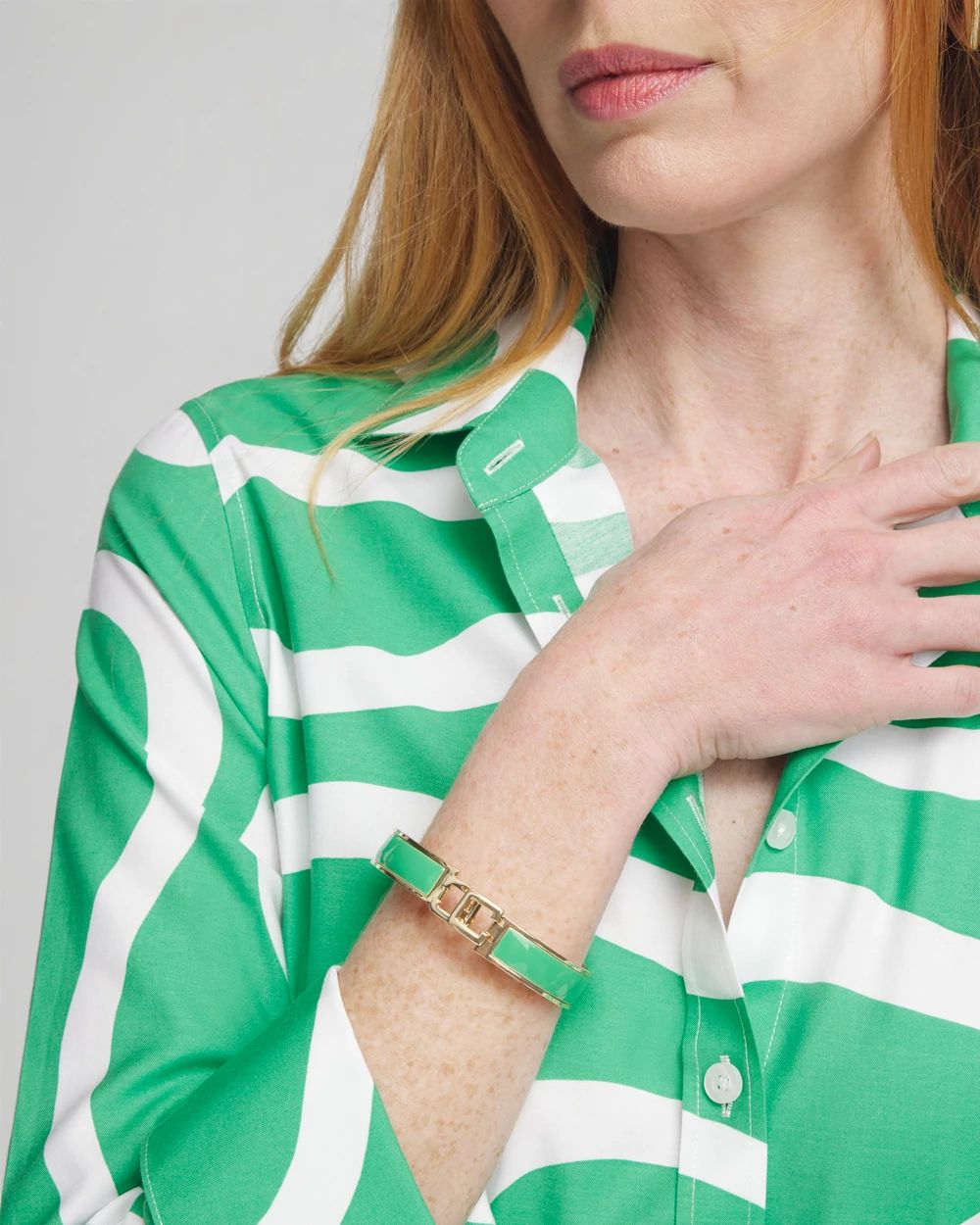 Chico's Click Green Bangle