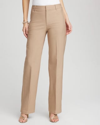 Petite Cotton Straight-Leg Trousers