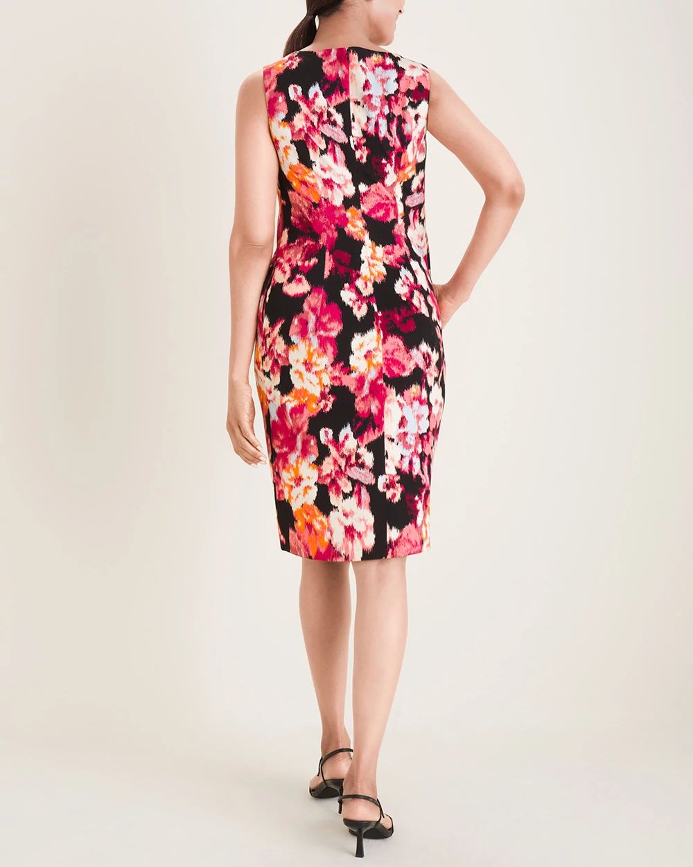 Floral-Print Ponte Shift Dress