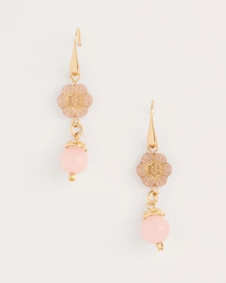 Flower Beaded Drop Earrings