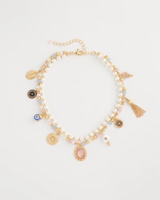 Genuine Jade Stone Charm Short Necklace