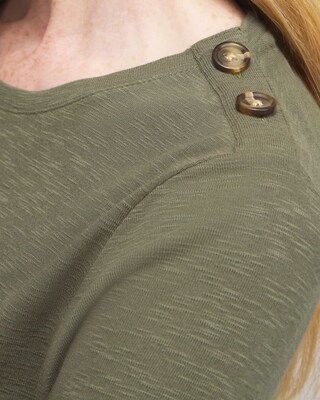 Button Trim Ribbed Tunic click to view larger image.