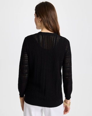 Stitchy V-Neck Cardigan click to view larger image.