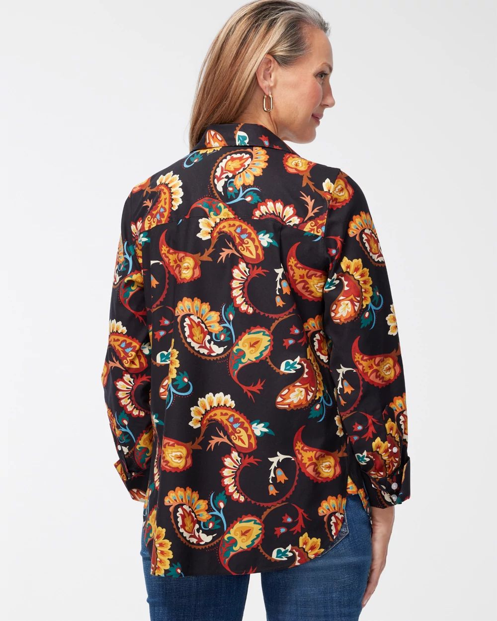 No Iron Stretch Paisley Shirt