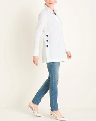 No-Iron Oxford Button-Detail Tunic
