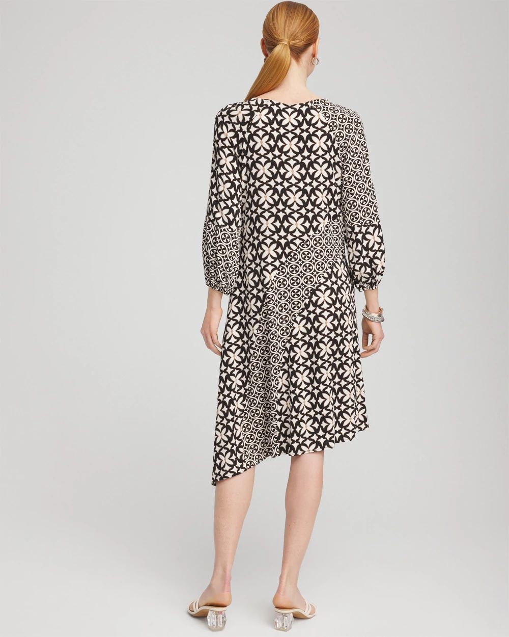 Twill Asymmetrical Midi Dress