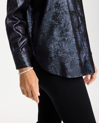 Chiffon Collared Long-Sleeve Tunic click to view larger image.