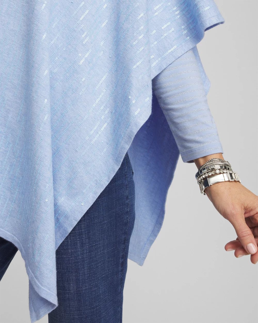 Cashmere Blend Sequin Ruana