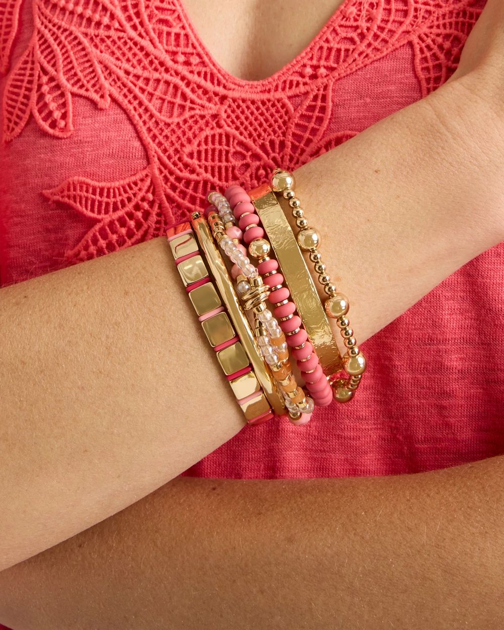 Aventurine Jade Stone Stretch Bracelet click to view larger image.