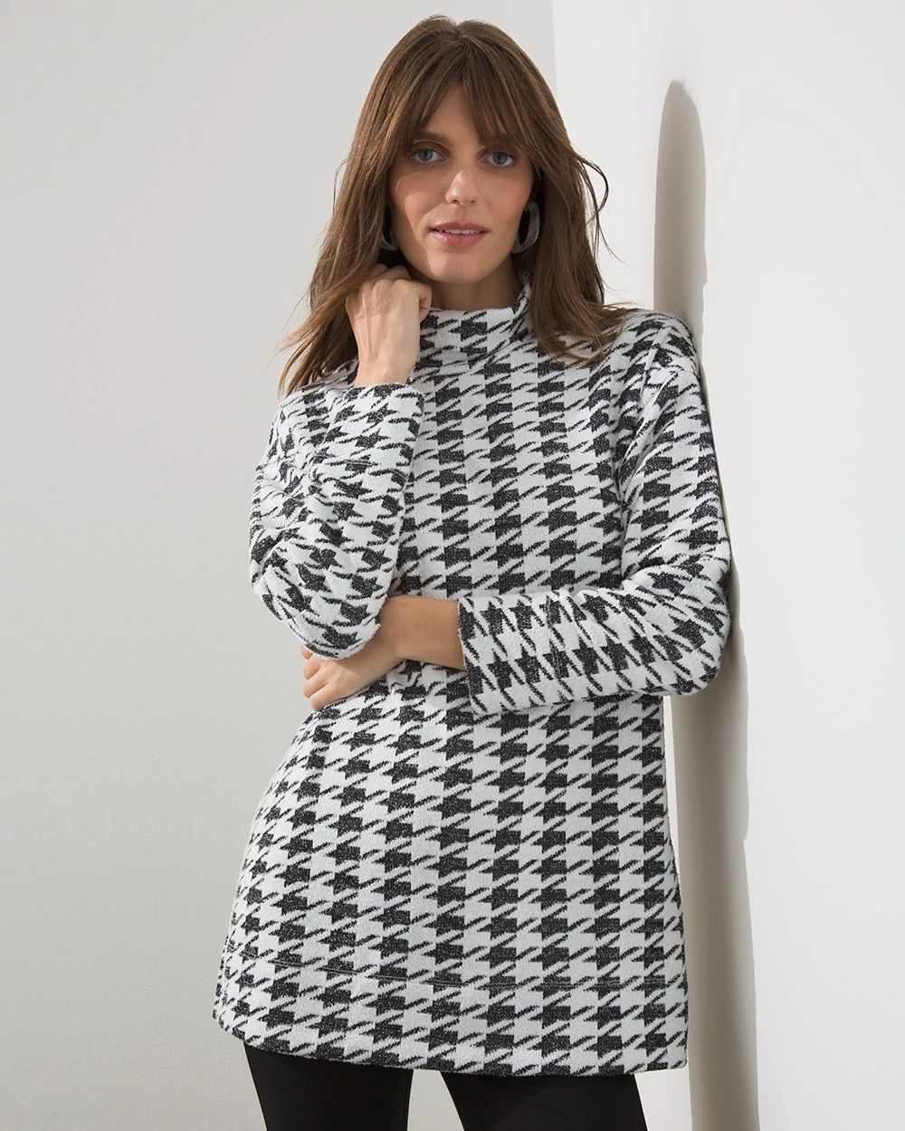 Jacquard Houndstooth Tunic