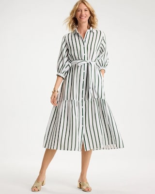 Striped Cotton-Gauze Shirtdress