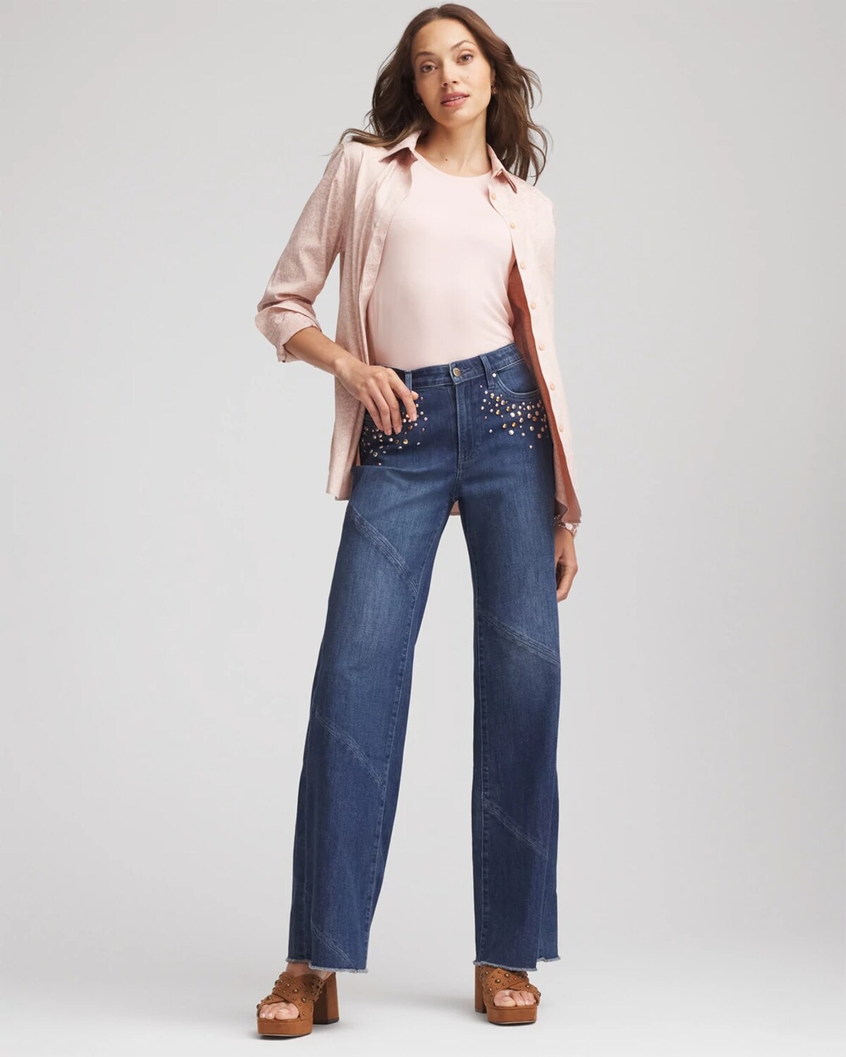 Chico's Touch Of Cool Layering Tee In Pink In Pink