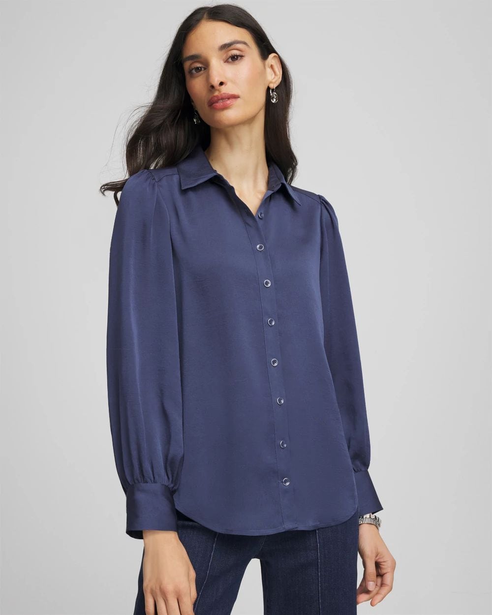 Pleated Satin Blouse