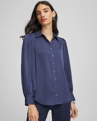Pleated Satin Blouse