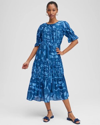 Silk Blend Half Moon Midi Dress