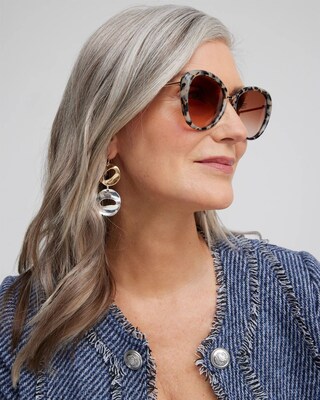 Tort Print Cateye Sunglasses