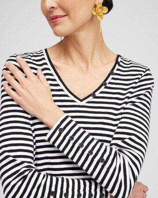 Stripe Button Detail Tunic