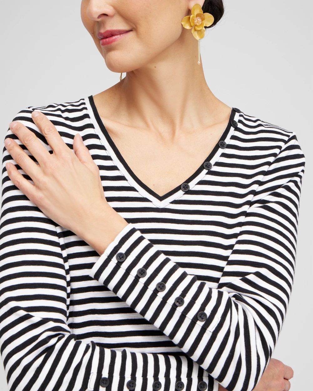 Stripe Button Detail Tunic