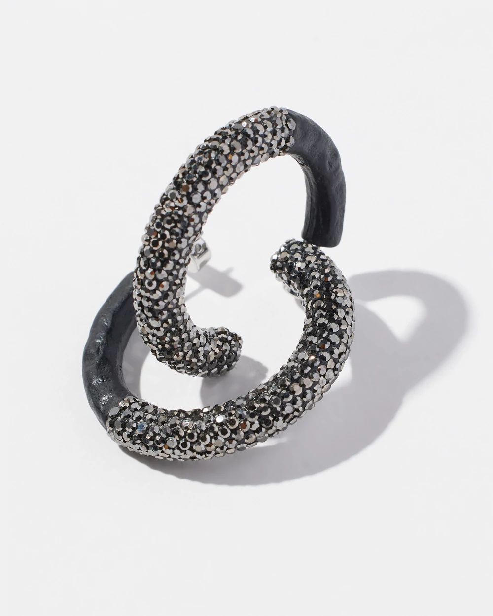 Hematite Tone Pavé Hoops