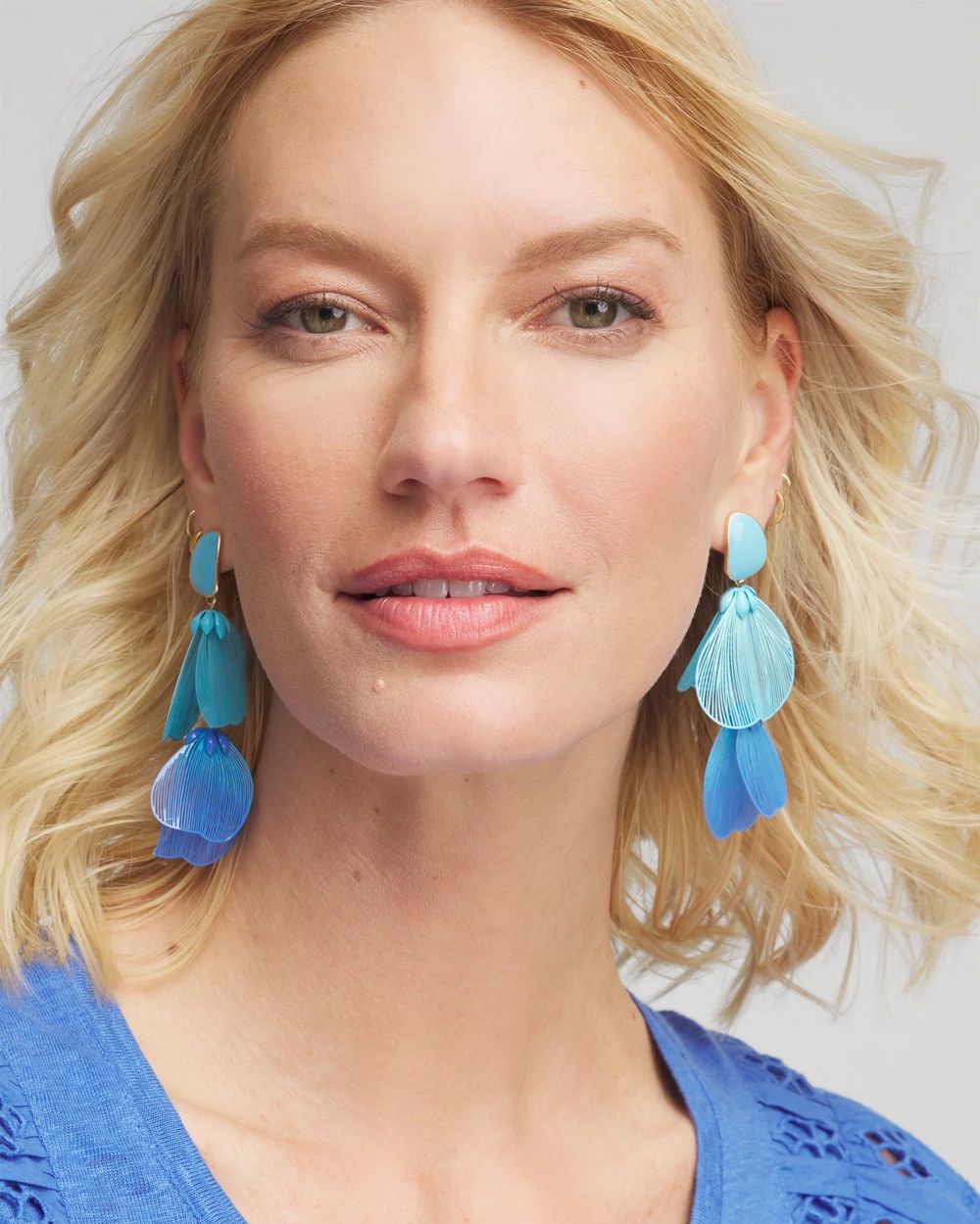 No Droop™ Tonal Mixed Petal Drop Earrings
