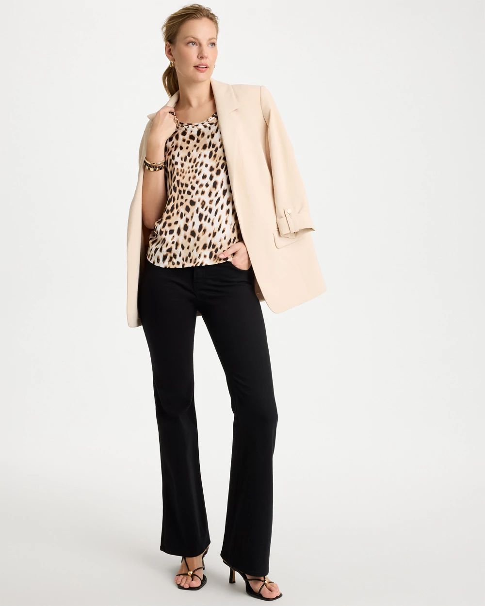 Animal Print Jersey Satin Tank Top click to view larger image.