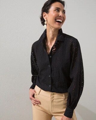 Zebra Burnout Billow Sleeve Shirt