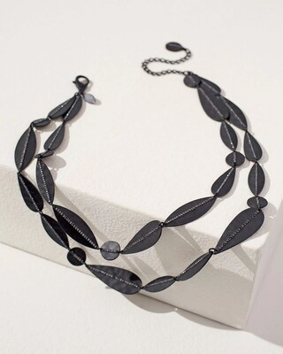 Black Glitz Multistrand Necklace
