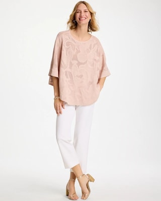 Boatneck Rounded Hem Poncho click to view larger image.