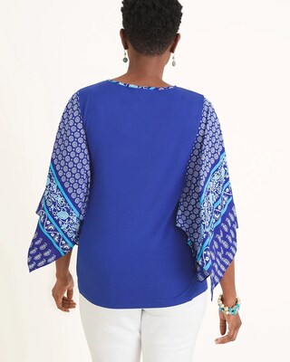 Printed Kimono-Sleeve Top