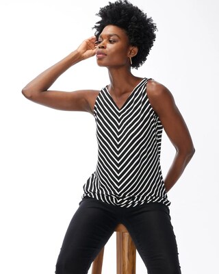 Touch of Cool Striped V-Neck Tank