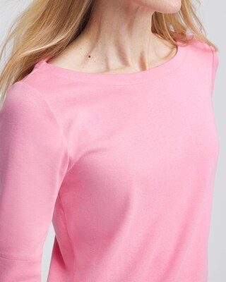 Pima Cotton Bateau-Neck Tee click to view larger image.