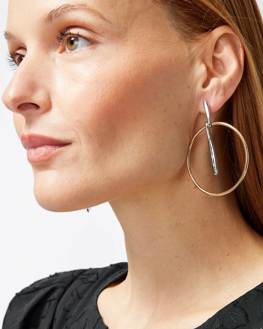 Mixed Metal Hoop Earrings