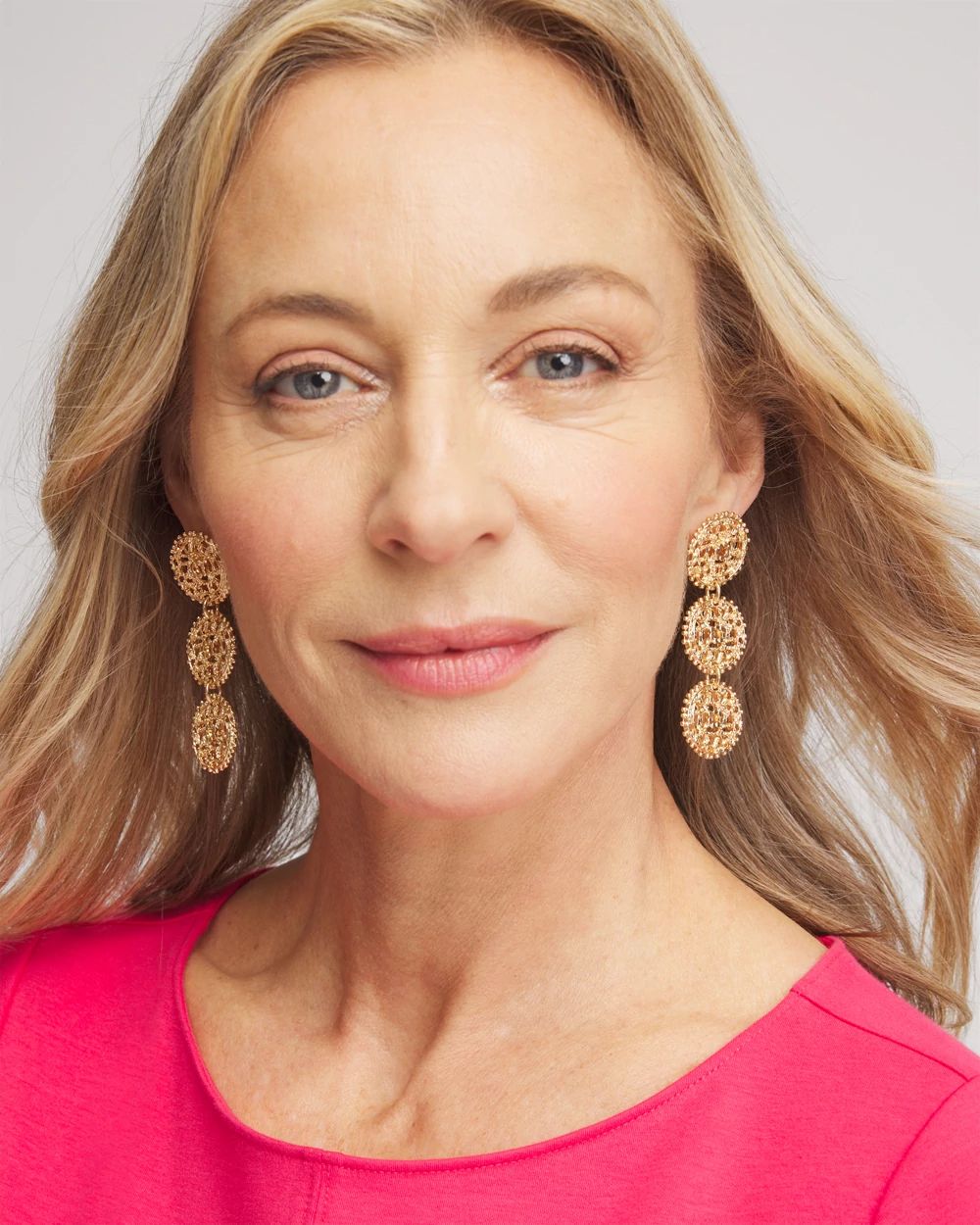 Gold-Tone Lace Drop Earrings