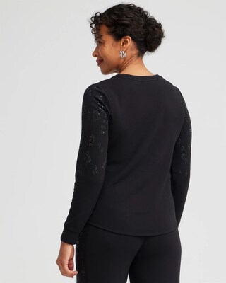 Zenergy® Embellished Animal Print Top