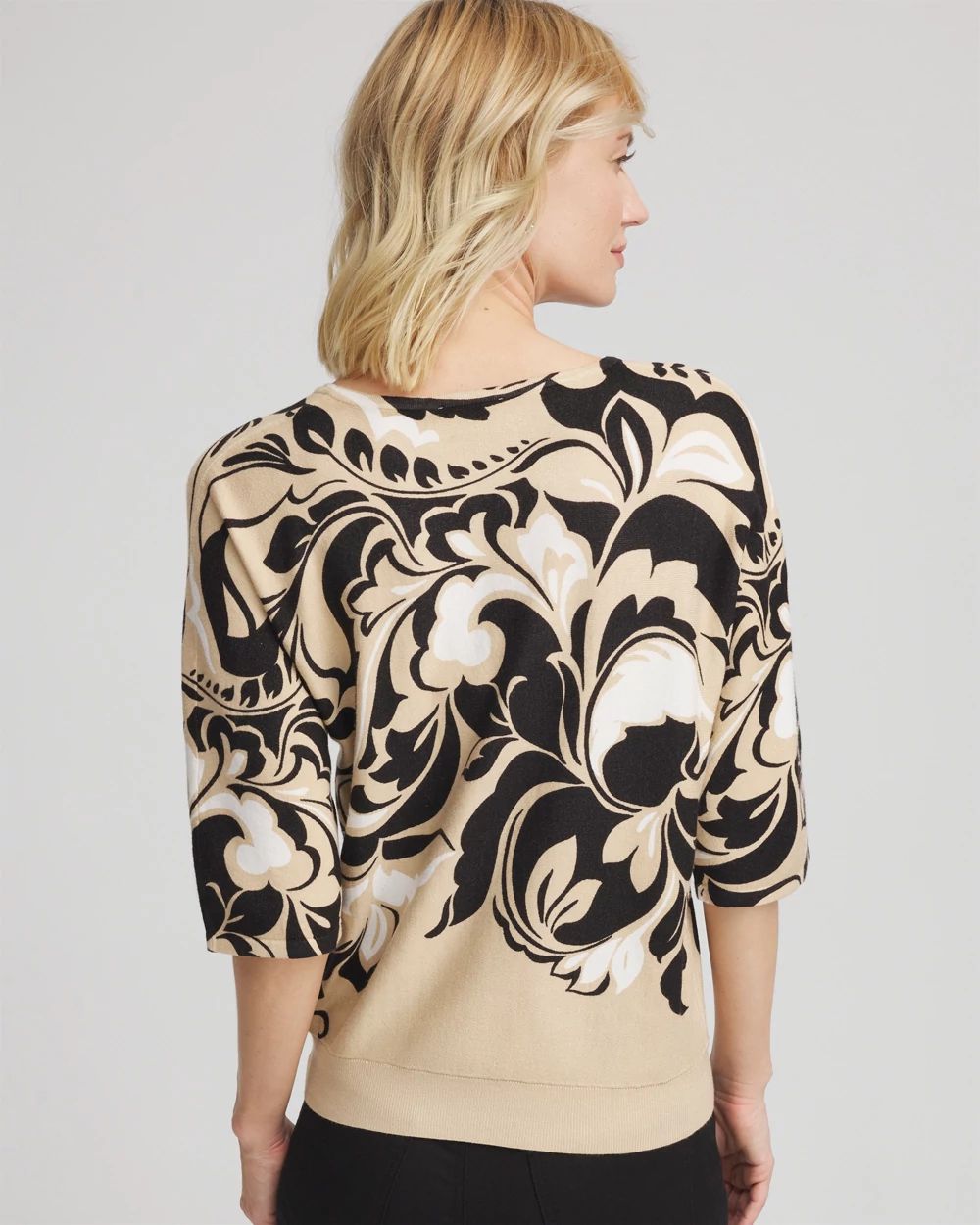 Printed Dolman Sweater