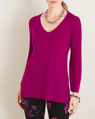 Flutter-Sleeve Tunic Sweater
