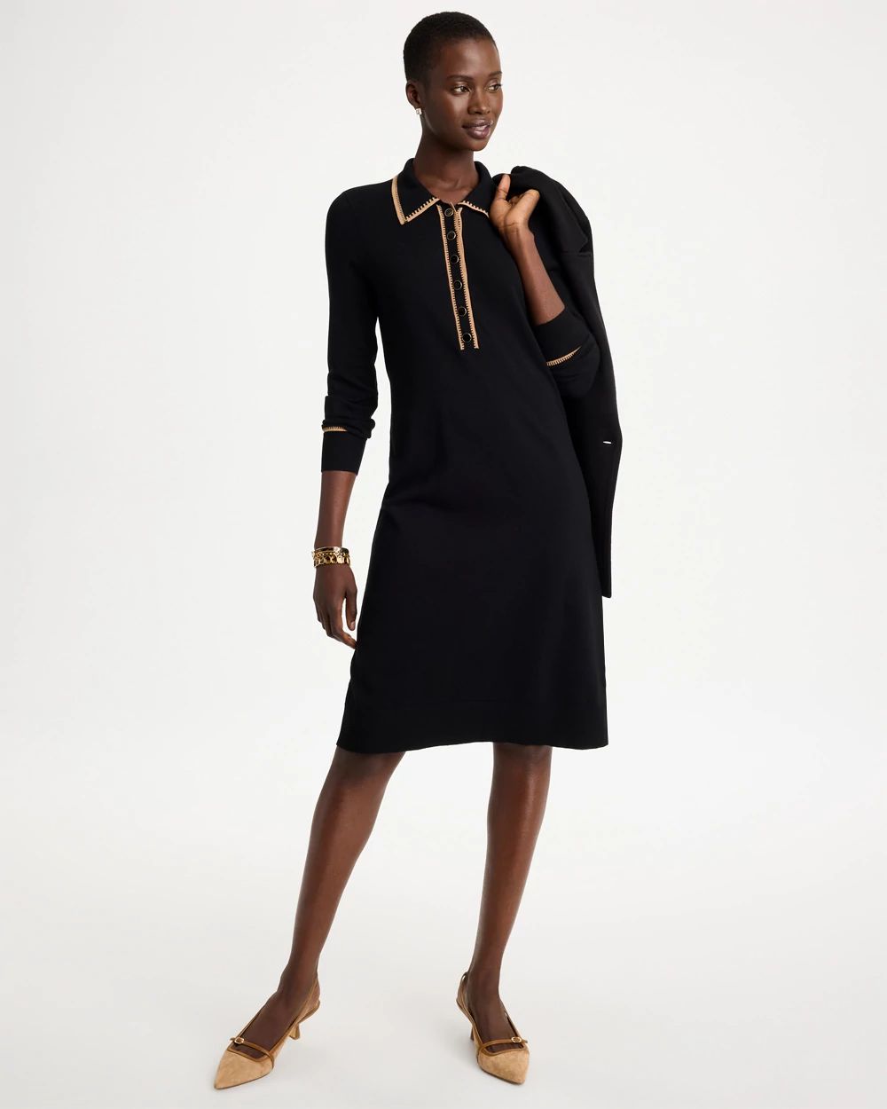 Whipstitch Knit Sweater Dress click to view larger image.