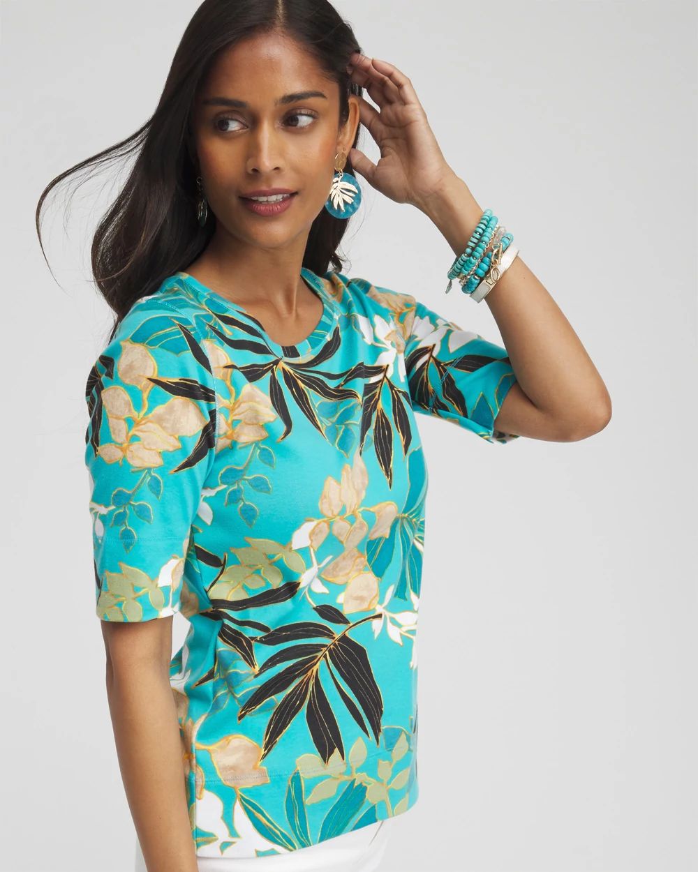 Palms Jewel Neck Tee