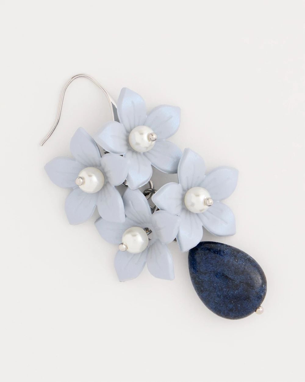Lapis Lazuli Stone Flower Earrings click to view larger image.