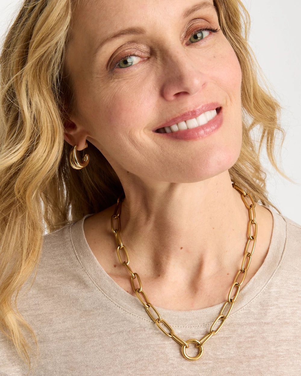 Golden Charm Link Necklace click to view larger image.