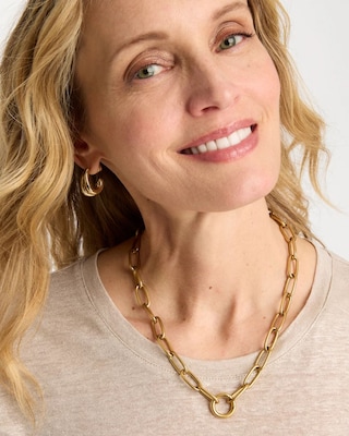 Golden Charm Link Necklace click to view larger image.